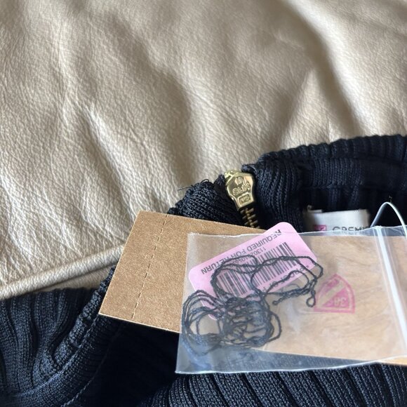 Cremieux Women’s Black Ribbed Sweater Top Sz L Dark Academia Preppy Minimalist - Picture 5 of 12